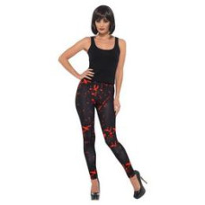 Black Leggings - Stockings with Red Bloodstain Pattern