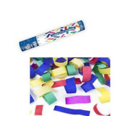 20 cm-es színes téglalapokat kilövő konfetti ágyú